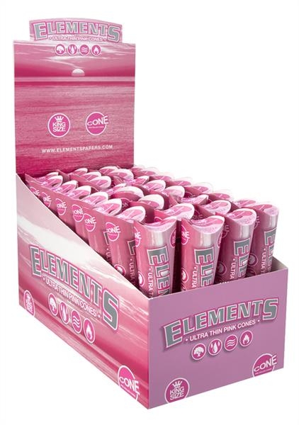 Elements PINK KING SIZE Cones 32x 3 Cones im Display